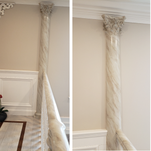 Faux Marble Column and Railing